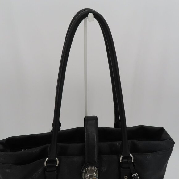 Tumi Villa Turin 73105D2 Black Canvas Work Travel Tote Handbag Purse Bag Commute - Picture 2 of 16